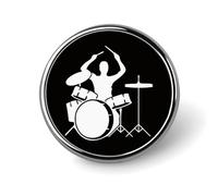 Badges de batteur décoratifs, ronds en alliage d'aluminium durable, broche légère pour chemises, vestes, chapeaux, uniformes, 2,5 cm