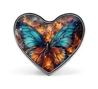 Badges de fond papillon colorés en forme de cœur avec bouton, broches personnalisées, porte-badge en forme de cœur pour décorer un chapeau, une chemise, des vêtements, des accessoires de sac