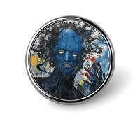 Badges de peinture bleue abstraite décorative, insigne rond en alliage d'aluminium durable, broche légère pour chemises, vestes, chapeaux, uniformes 2,5 cm