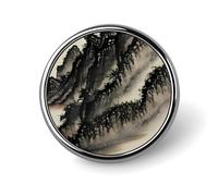 Badges de peinture chinoise décoratifs, insigne rond en alliage d'aluminium durable, broche légère pour chemises, vestes, chapeaux, uniformes 2,5 cm