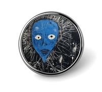 Badges de peinture noirs et bleus décoratifs, insigne rond en alliage d'aluminium durable, broche légère pour chemises, vestes, chapeaux, uniformes 2,5 cm