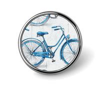 Badges de vélo bleus décoratifs, badge rond en alliage d'aluminium durable, broche bouton légère pour chemises, vestes, chapeaux, uniformes 1"