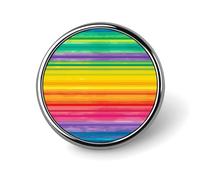 Badges décoratifs à rayures multicolores arc-en-ciel, rond en alliage d'aluminium durable, broche légère pour chemises, vestes, chapeaux, uniformes, 2,5 cm