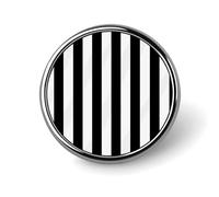 Badges décoratifs à rayures noires et blanches, en alliage d'aluminium durable, broche ronde légère pour chemises, vestes, chapeaux, uniformes, 2,5 cm