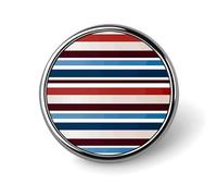 Badges décoratifs à rayures rouges, bleues, blanches et grises, en alliage d'aluminium durable, pour chemises, vestes, chapeaux, uniformes - 2,5 cm