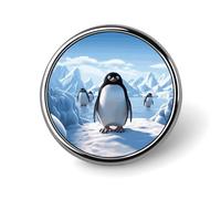 Badges décoratifs Antarctique ronds en alliage d'aluminium durable pour chemises, vestes, chapeaux, uniformes - 2,5 cm