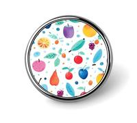 Badges décoratifs bleus et fruits, en alliage d'aluminium durable, rond, broche légère pour chemises, vestes, chapeaux, uniformes - 2,5 cm