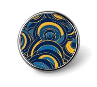 Badges décoratifs bleus et jaunes en alliage d'aluminium durable, broche ronde légère pour chemises, vestes, chapeaux, uniformes 2,5 cm