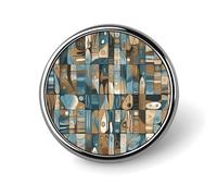 Badges décoratifs bleus et marron, en alliage d'aluminium durable, broche ronde légère pour chemises, vestes, chapeaux, uniformes, 2,5 cm