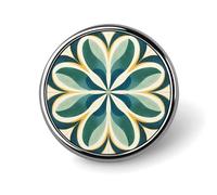 Badges décoratifs bleus et marron, en alliage d'aluminium durable, broche ronde légère pour chemises, vestes, chapeaux, uniformes - 2,5 cm