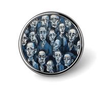 Badges décoratifs bleus et noirs, ronds en alliage d'aluminium durable, broche légère pour chemises, vestes, chapeaux, uniformes, 2,5 cm