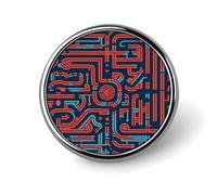Badges décoratifs bleus et rouges en alliage d'aluminium durable, broche ronde légère pour chemises, vestes, chapeaux, uniformes - 2,5 cm
