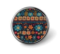 Badges décoratifs colorés en tricot - En alliage d'aluminium durable - Broche ronde légère pour chemises, vestes, chapeaux, uniformes - 2,5 cm