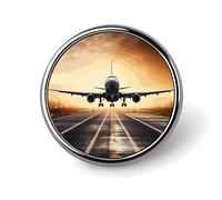 Badges décoratifs en alliage d'aluminium durable pour sacs à dos, avion - Broche ronde légère pour chemises, vestes, chapeaux, uniformes - 2,5 cm