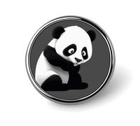 Badges décoratifs en forme d'animal panda, ronds et durables, en alliage d'aluminium, légers et résistants, pour chemises, vestes, chapeaux et uniformes, 2,5 cm