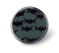 Badges décoratifs en forme de chauve-souris ronds en alliage d'aluminium durable, broche légère pour chemises, vestes, chapeaux, uniformes, 2,5 cm