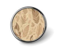Badges décoratifs en forme de feuille beige, rond en alliage d'aluminium durable, broche légère pour chemises, vestes, chapeaux, uniformes, 2,5 cm