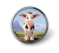 Badges décoratifs en forme de lait de vache - Rond - En alliage d'aluminium durable - Pour chemises, vestes, chapeaux, uniformes - 2,5 cm