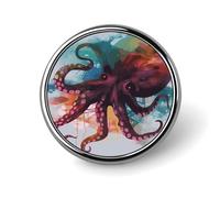 Badges décoratifs en forme de poulpe colorés et abstraits, ronds et durables, en alliage d'aluminium, légers et décoratifs, pour chemises, vestes, chapeaux et uniformes, 2,5 cm