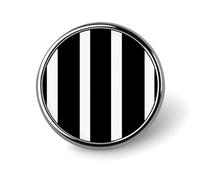 Badges décoratifs noirs et blancs en alliage d'aluminium durable, broche ronde légère pour chemises, vestes, chapeaux, uniformes - 2,5 cm