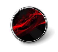 Badges décoratifs noirs et rouges ronds en alliage d'aluminium durable pour chemises, vestes, chapeaux, uniformes - 2,5 cm