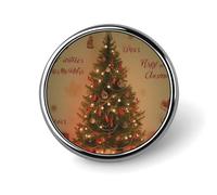 Badges décoratifs pour sapin de Noël, badges ronds en alliage d'aluminium durable, broche bouton légère pour chemises, vestes, chapeaux, uniformes 1"