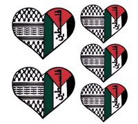 Badges d'épingle de Palestine de 5pcs, épingle en alliage de la Palestine, épingles d'insignes de Palestine libres en forme de coeur pour femmes hommes, revers en émail
