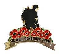 Badges du jour du Souvenir en émail Soldat vétéran Coquelicot rouge Lest We Forget Broche Cadeaux souvenirs, Métal