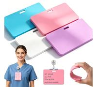 Badges effaçables, réutilisables en silicone, horizontal, vertical, mini carnet de poche pour infirmières, médecins, carte d'identité, badges, bloc-notes, stylo à bille et effaçable à l'alcool