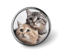 Badges en forme de chats décoratifs, ronds en alliage d'aluminium durable, broche légère pour chemises, vestes, chapeaux, uniformes - 2,5 cm
