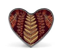 Badges en forme de cœur avec bouton, motif marron doré, broches personnalisées, porte-badge en forme de cœur pour décorer chapeau, chemise, vêtements, sac