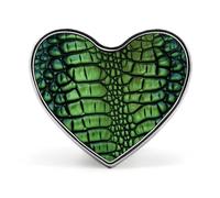 Badges en peau d'alligator en forme de cœur avec bouton, broches personnalisées, porte-badge en forme de cœur pour décorer un chapeau, une chemise, des vêtements, des accessoires de sac
