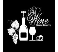 badges et étiquettes de vin Stickers muraux 42x48.2cm Peinture murale artistique Blanc