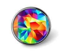 Badges géométriques décoratifs en alliage d'aluminium durable, broche ronde légère pour chemises, vestes, chapeaux, uniformes, 2,5 cm