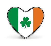 Badges « Happy Irish Holidays » en forme de cœur avec bouton, broches personnalisées, porte-badge en forme de cœur pour décorer un chapeau, une chemise, des vêtements, un sac