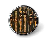 Badges hiéroglyphes égyptiens antiques décoratifs, insigne rond en alliage d'aluminium durable, broche légère pour chemises, vestes, chapeaux, uniformes 2,5 cm