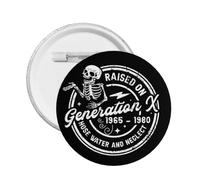 Badges humoristiques « Génération X élevée à l'eau du tuyau et à la négligence » pour chapeaux, sacs à dos et vêtements, lot de 5, taille M