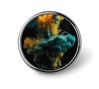 Badges liquides colorés décoratifs, insigne rond en alliage d'aluminium durable, broche légère pour chemises, vestes, chapeaux, uniformes 2,5 cm