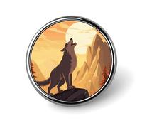 Badges loup décoratifs, ronds en alliage d'aluminium durable, broche légère pour chemises, vestes, chapeaux, uniformes 2,5 cm