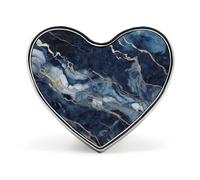 Badges mixtes en marbre bleu marine en forme de cœur avec bouton, broches personnalisées, porte-badge en forme de cœur pour décorer chapeau, chemise, vêtements, sac