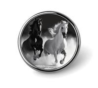 Badges noirs et blancs décoratifs en alliage d'aluminium durable pour chemises, vestes, chapeaux, uniformes - 2,5 cm
