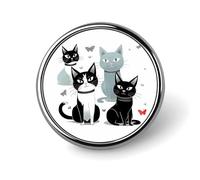 Badges noirs et blancs décoratifs en alliage d'aluminium durable pour chemises, vestes, chapeaux, uniformes - 2,5 cm