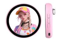 Badges numériques - Écran numérique pixel - 4,7 cm - Insignes électroniques intelligents HD - Bouton Bluetooth avec affichage de photos - Concert de vacances pour garçons et filles, One Size