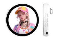 Badges numériques - Écran numérique pixel - 4,7 cm - Insignes électroniques intelligents HD - Bouton Bluetooth avec affichage de photos - Concert de vacances pour garçons et filles, One Size