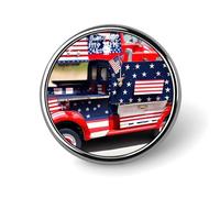 Badges patriotiques décoratifs ronds en alliage d'aluminium durable pour chemises, vestes, chapeaux, uniformes - 2,5 cm