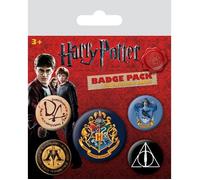 Badges - Pyramid International - Hogwarts - Pack de 5 - Diamètre 2,5 cm et 3,8 cm - Mixte