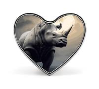 Badges Rhino en forme de cœur avec bouton, broches personnalisées, porte-badge en forme de cœur pour décorer chapeau, chemise, vêtements, sac