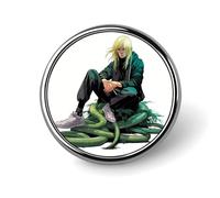 Badges ronds décoratifs blonds et serpents, en alliage d'aluminium durable, pour chemises, vestes, chapeaux, uniformes - 2,5 cm