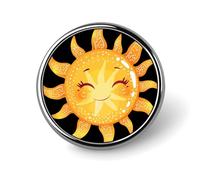 Badges ronds imprimés soleil magique, broches à boutons personnalisées, épingles à revers pour décoration de vêtements