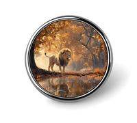 Badges ronds mouton et lion, broches à boutons personnalisées pour la décoration des vêtements